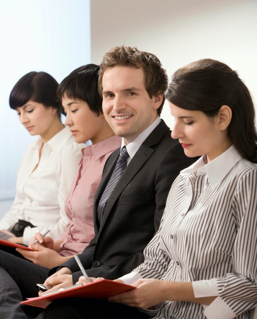 A male applying for a job